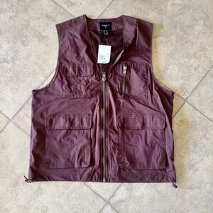 Forever 21 Men's Burgundy Utility Vest